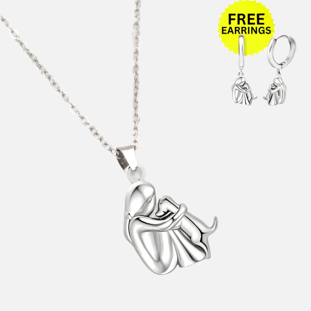 Collier Pendentif Étreinte avec Boucles d&