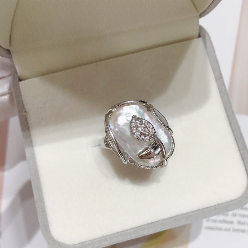 Bague Ajustable en Perles Lustre