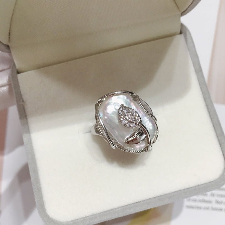Bague Ajustable en Perles Lustre