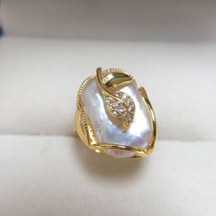 Bague Ajustable en Perles Lustre