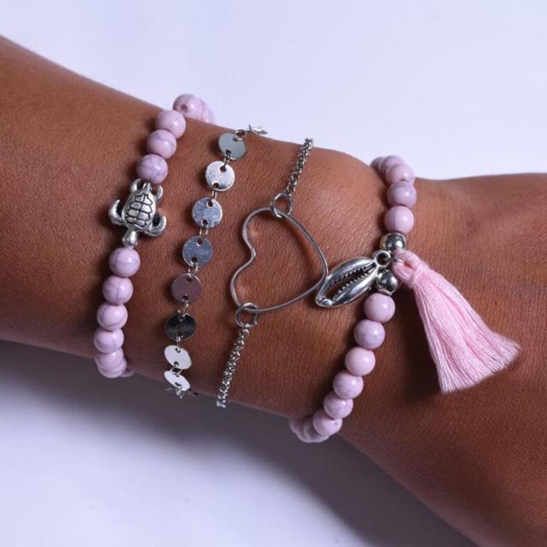 Ensemble de 5 Bracelets Uniques de Luxe