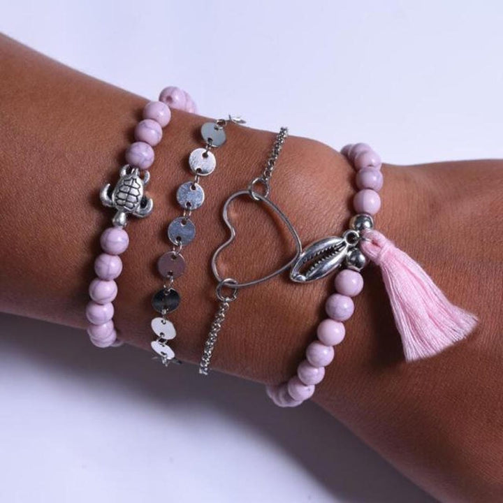 Ensemble de 5 Bracelets Uniques de Luxe