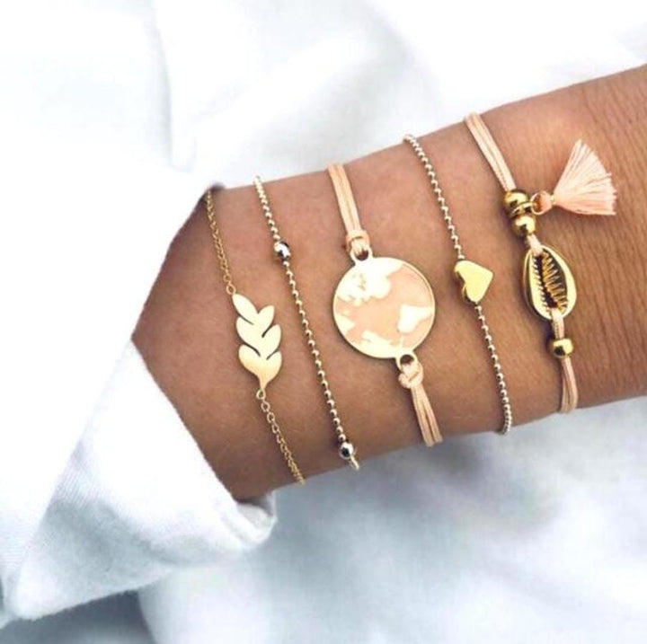Ensemble de 5 Bracelets Uniques de Luxe