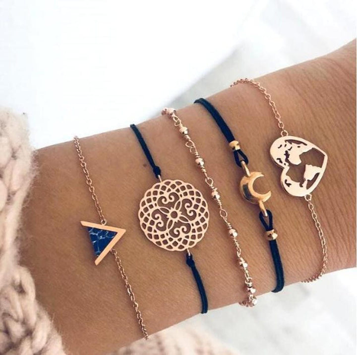 Ensemble de 5 Bracelets Uniques de Luxe