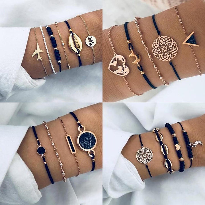 Ensemble de 5 Bracelets Uniques de Luxe