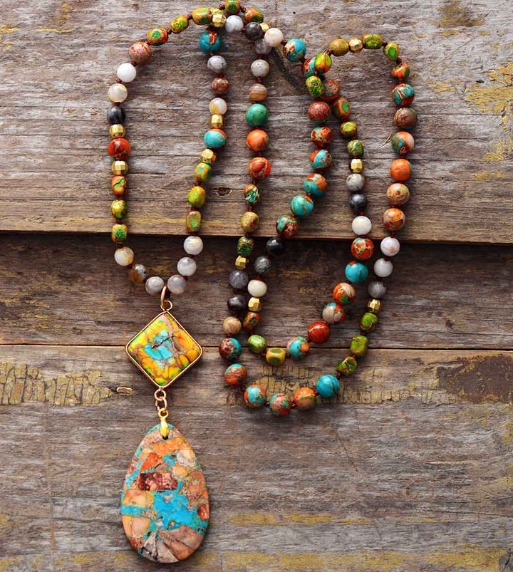 Collier Spirituel en Jaspe Profond