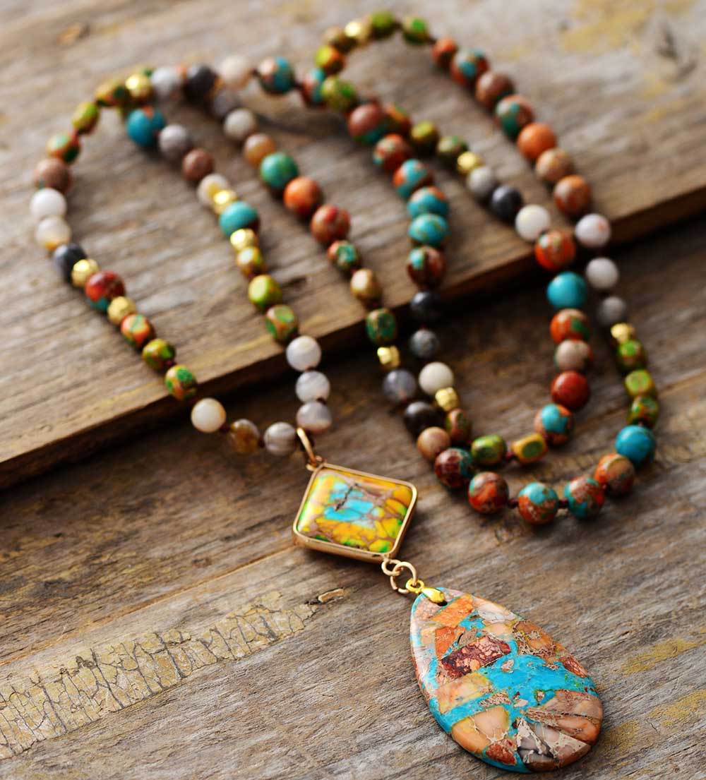 Collier Spirituel en Jaspe Profond
