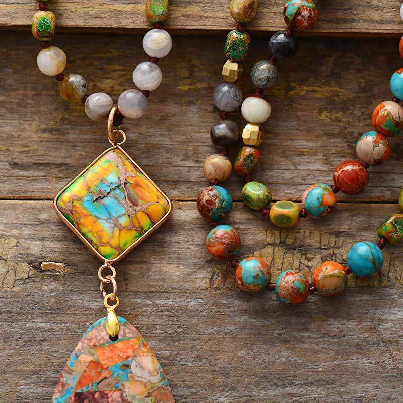Collier Spirituel en Jaspe Profond
