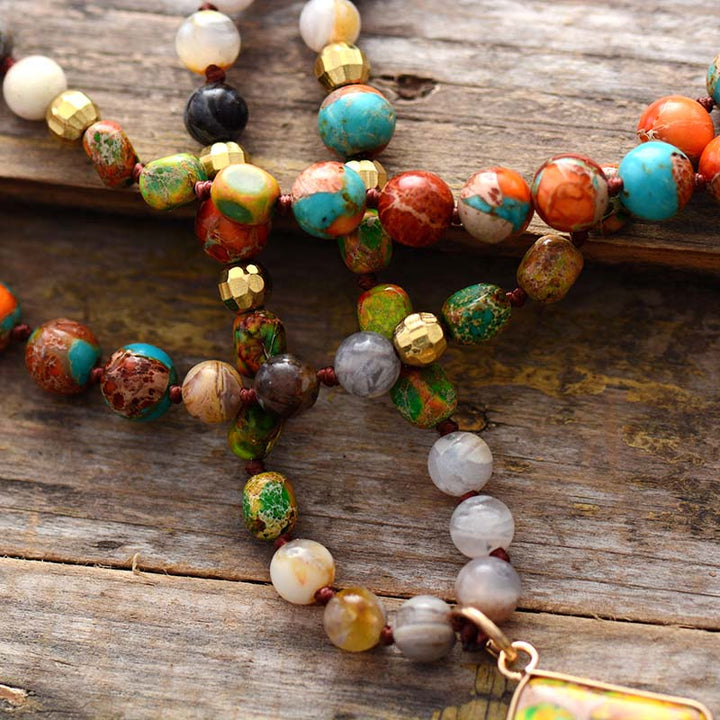 Collier Spirituel en Jaspe Profond