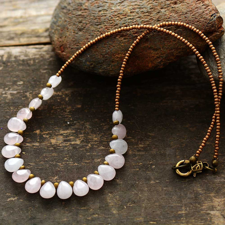 Collier en Quartz Rose Royal