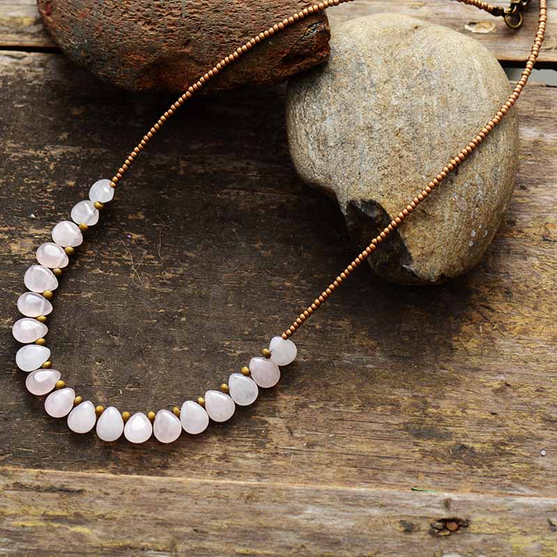 Collier en Quartz Rose Royal