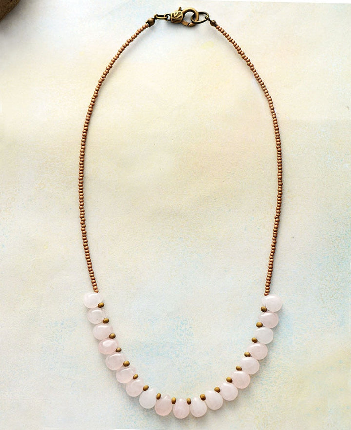 Collier en Quartz Rose Royal