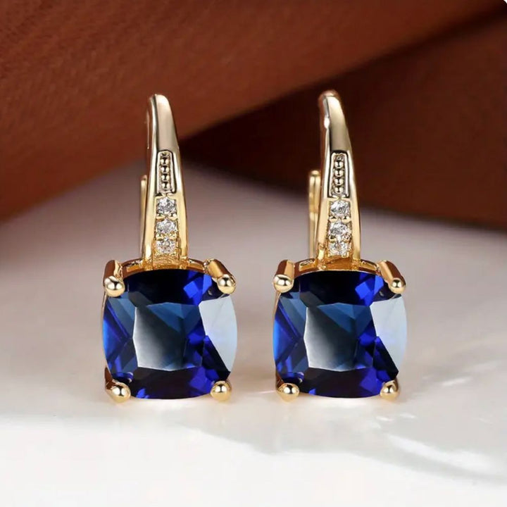 Mystica Sapphire Stone Hoop Earrings