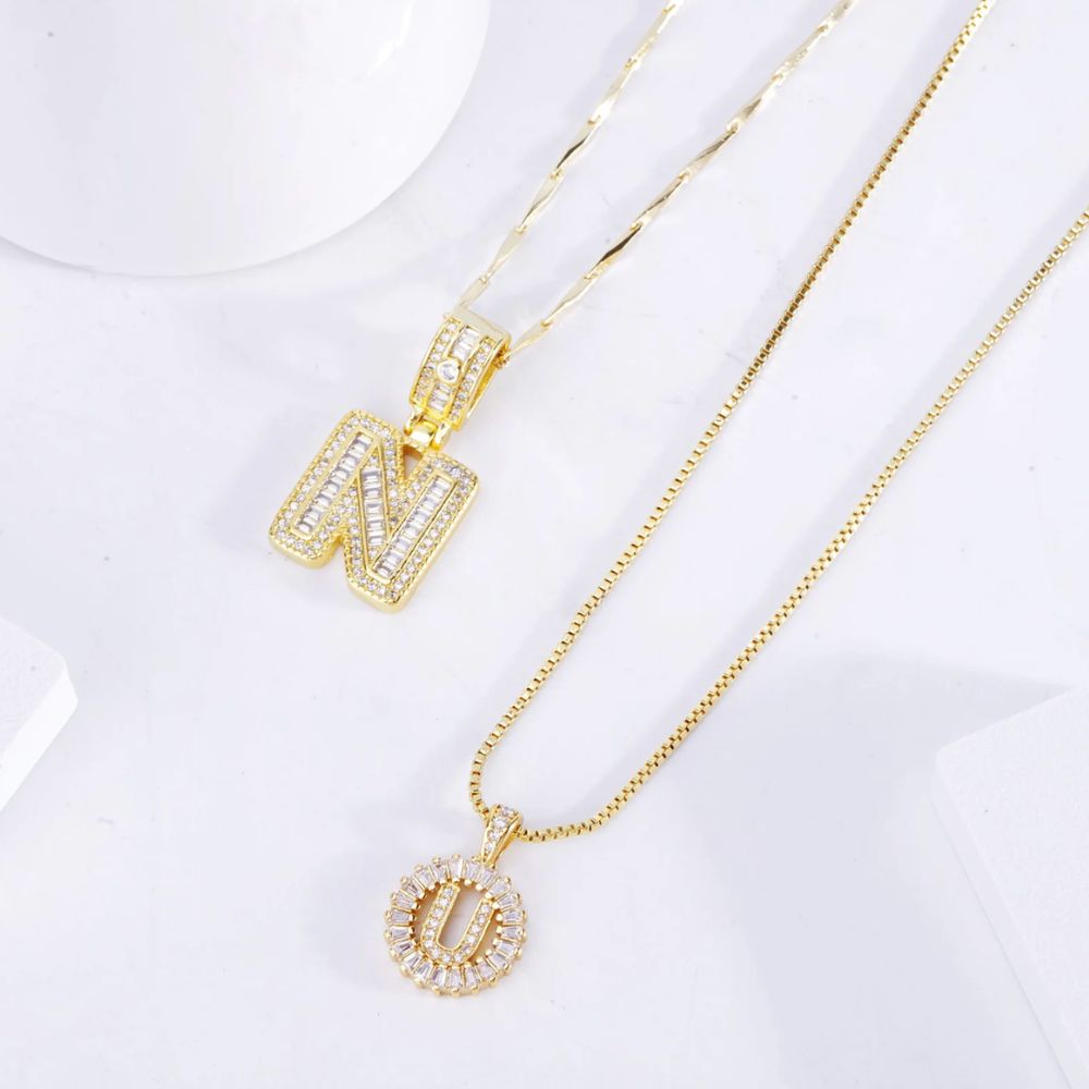 Paved Initial Necklace