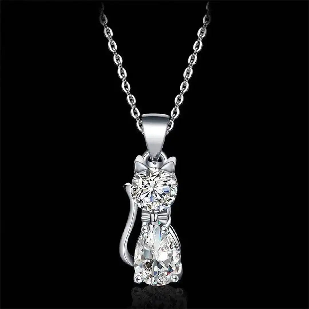 Ensemble en Argent Sterling avec Zirconium Blanc pour Félins