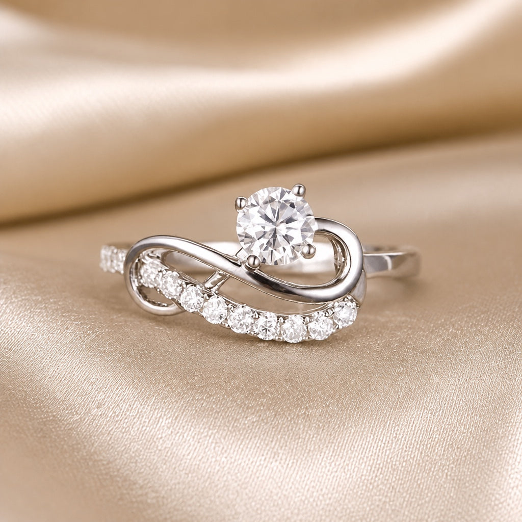 Bague Infini en Moissanite et Or Blanc