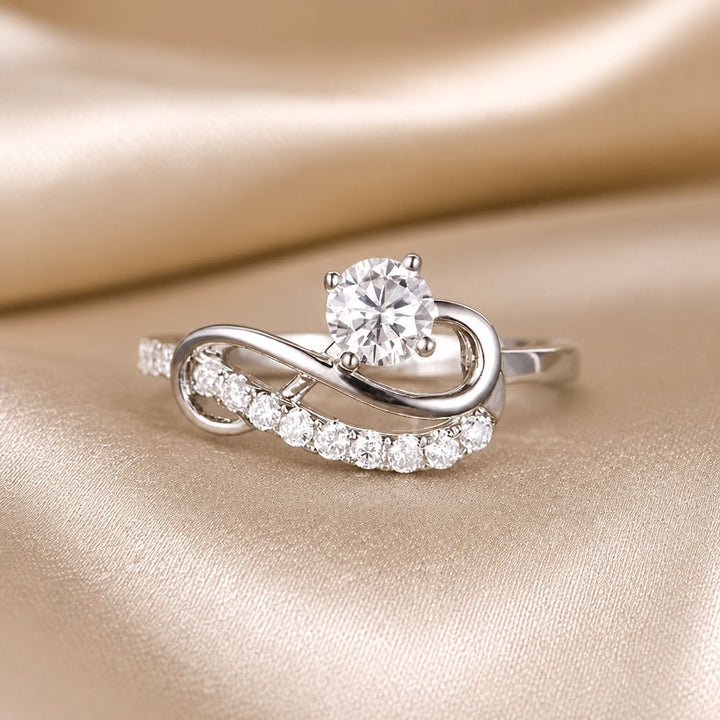 Bague Infini en Moissanite et Or Blanc