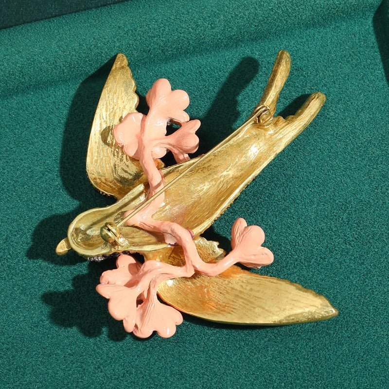 Broche Oiseau Rose Ombre