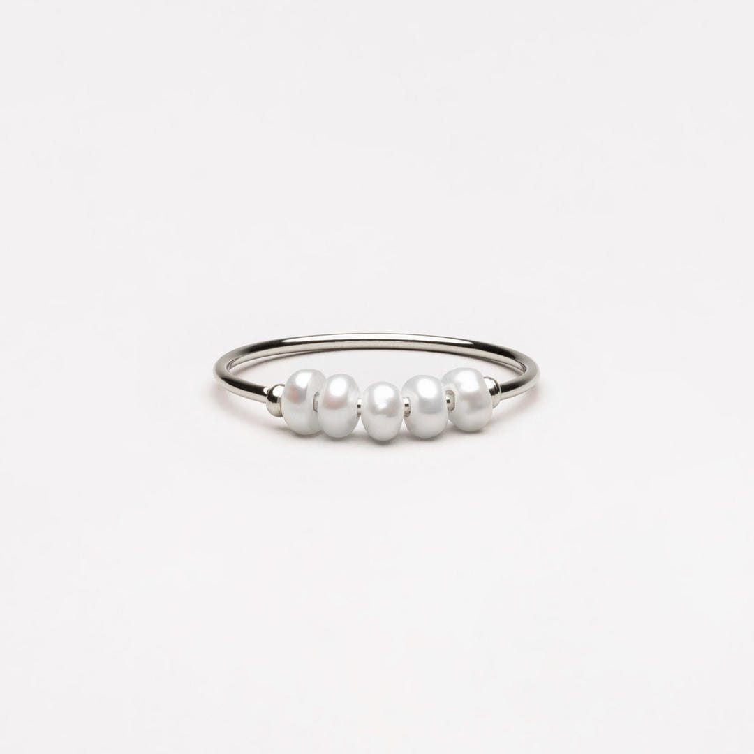 Bague Déclaration Cinq Perles Goutte de Rosée