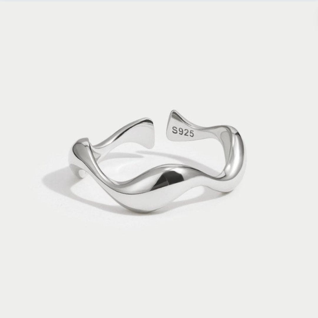 Bague Minimaliste Ajustable Vagues