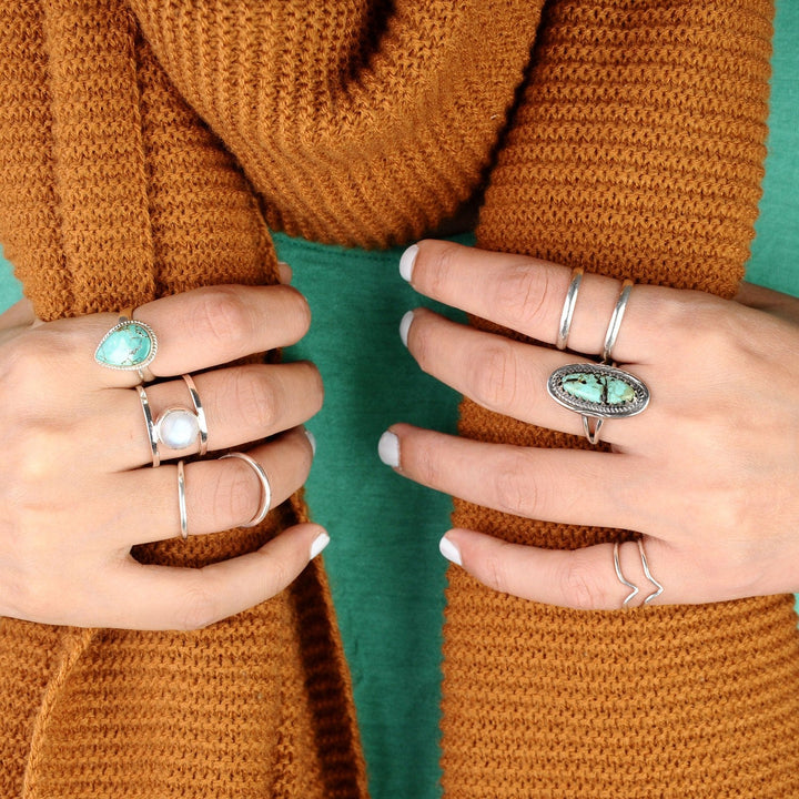 Southwestern Style Real Turquoise Ring in Sterling Silver