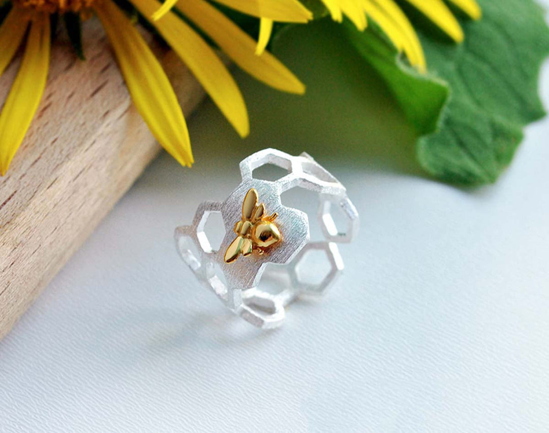 Bague ajustable en nid d&