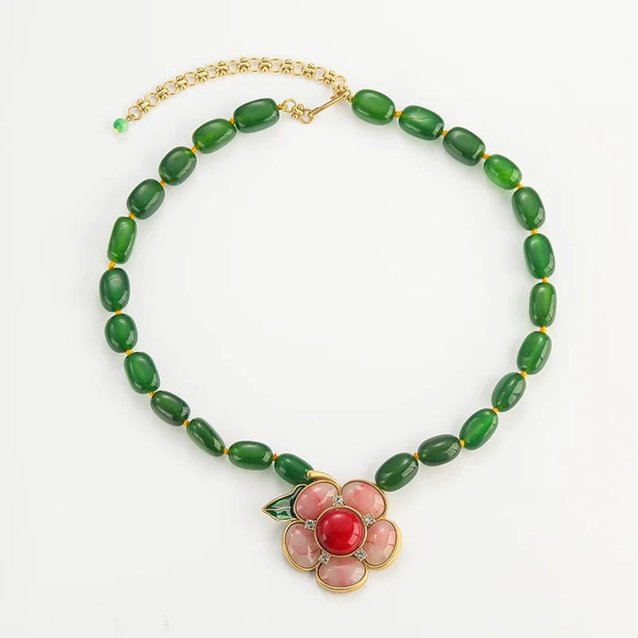 Collier Vintage Fleur Verdoyante