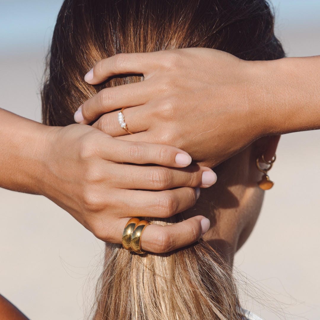 Bague Déclaration Cinq Perles Goutte de Rosée