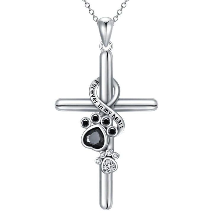 Collier en Argent avec Pendentif Croix et Empreinte