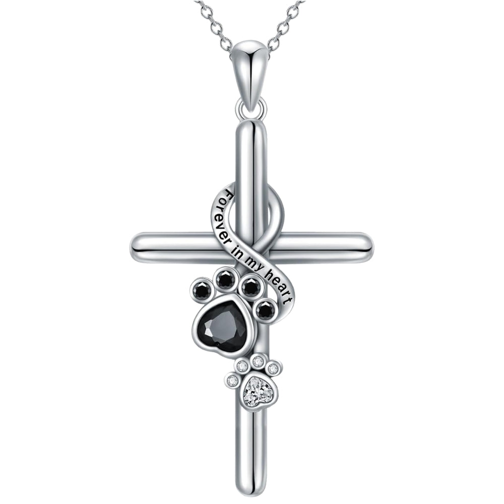 Collier en Argent Sterling 925 avec Pattes et Croix