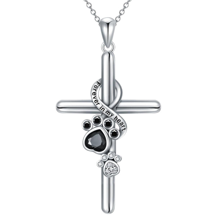Collier en Argent Sterling 925 avec Pattes et Croix